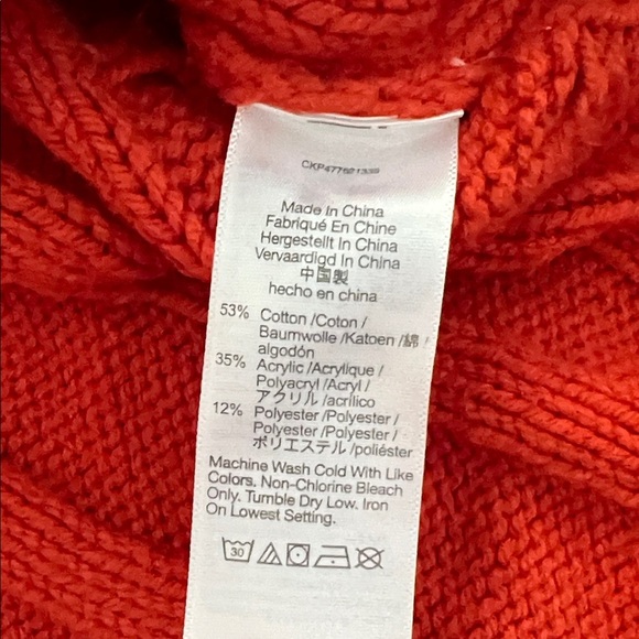 Madewell Cozy Red Cable Knit Sweater - Picture 2 of 2